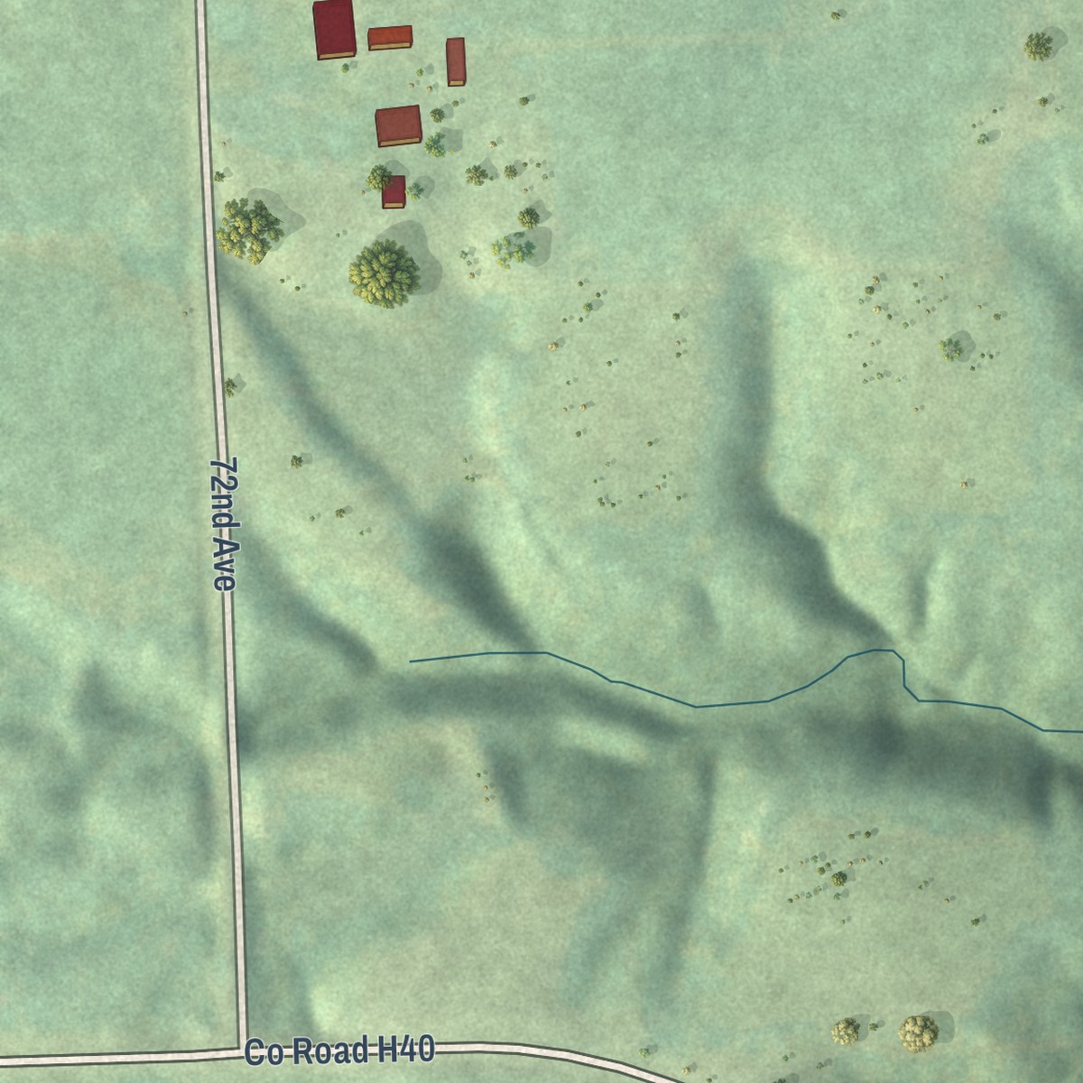 Second close-up of the map of Kingston, Iowa print showing more streets and buildings