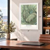 Kingston, Luzerne County, Pennsylvania map, 18 x 24 inch print in a white frame in a home office