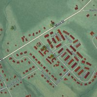 Second close-up of the map of Kingston, New Jersey print showing more streets and buildings