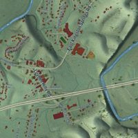 Second close-up of the map of Kingston Springs, Tennessee print showing more streets and buildings
