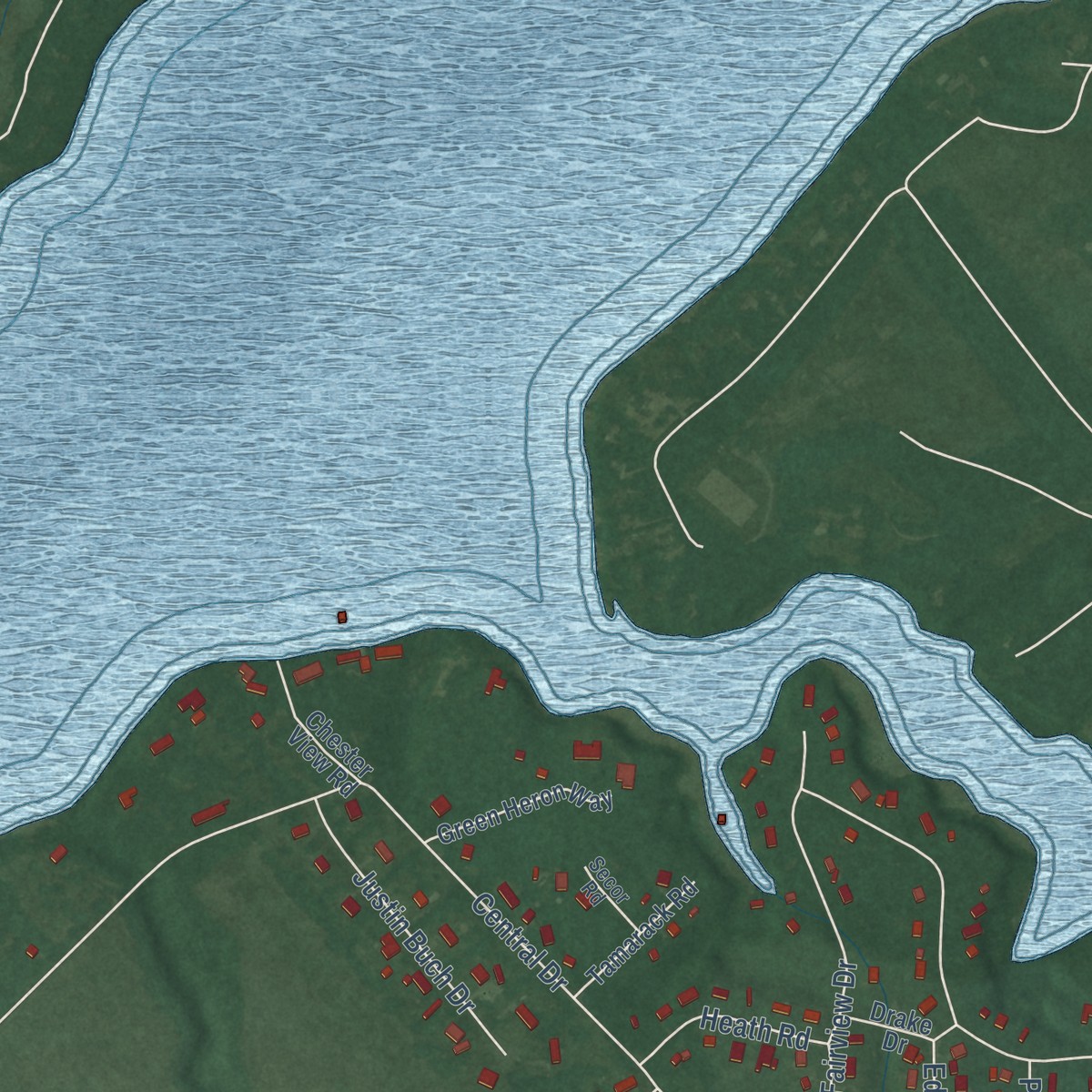 Second close-up of the map of Kingstown, Maryland print showing more streets and buildings