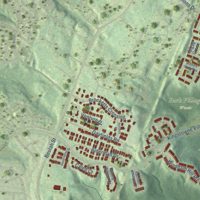 Second close-up of the map of Kingstowne, Virginia print showing more streets and buildings
