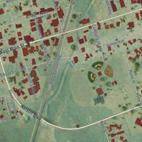 Second close-up of the map of Kingstree, South Carolina print showing more streets and buildings