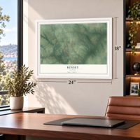 Kinsey, Alabama map, 18 x 24 inch print in a white frame in a home office