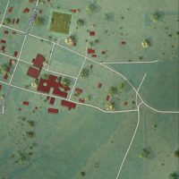 Second close-up of the map of Kiowa, Oklahoma print showing more streets and buildings