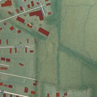 Second close-up of the map of Kirklin, Indiana print showing more streets and buildings
