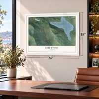 Kirkwood, California map, 18 x 24 inch print in a white frame in a home office