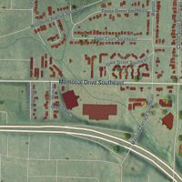 Second close-up of the map of Kirkwood, Georgia print showing more streets and buildings