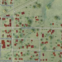 Second close-up of the map of Kirkwood, Illinois print showing more streets and buildings