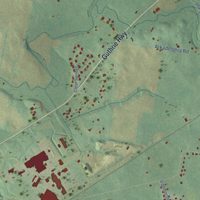 Second close-up of the map of Kirkwood, Tennessee print showing more streets and buildings