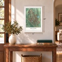 Kiryas Joel, New York map, 12 x 18 inch print in a white frame in an entryway