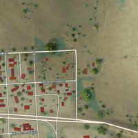 Second close-up of the map of Kit Carson, Colorado print showing more streets and buildings