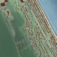 Second close-up of the map of Kitty Hawk, North Carolina print showing more streets and buildings
