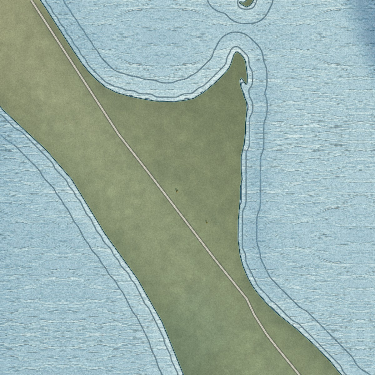 Second close-up of the map of Kivalina, Alaska print showing more streets and buildings