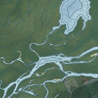 Second close-up of the map of Knik River, Alaska print showing more streets and buildings