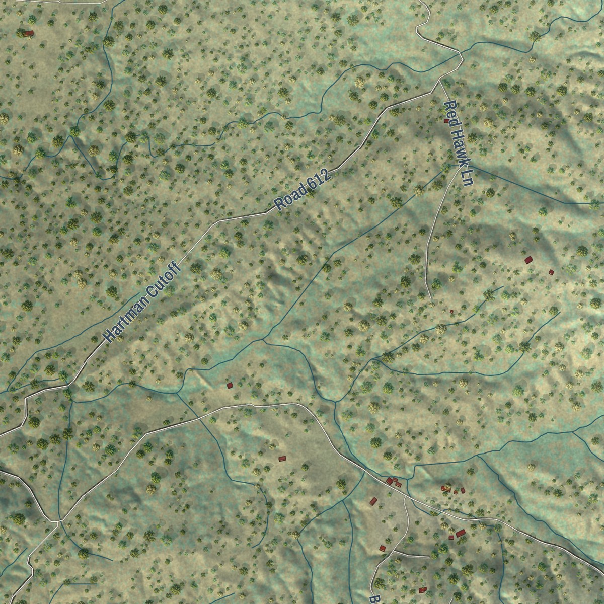 Second close-up of the map of Knowles, California print showing more streets and buildings