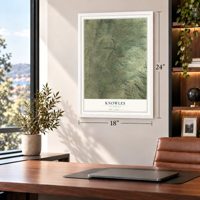 Knowles, California map, 18 x 24 inch print in a white frame in a home office