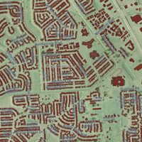 Second close-up of the map of Kohrville, Texas print showing more streets and buildings