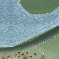 Second close-up of the map of Koliganek, Alaska print showing more streets and buildings