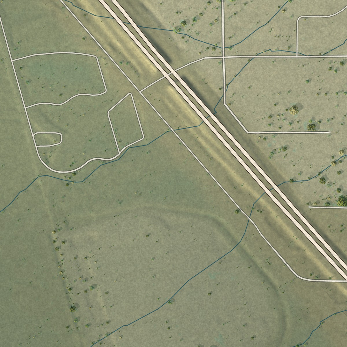 Second close-up of the map of Komatke, Arizona print showing more streets and buildings