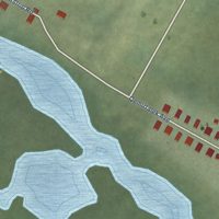 Second close-up of the map of Kongiganak, Alaska print showing more streets and buildings