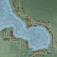 Second close-up of the map of Koontz Lake, Indiana print showing more streets and buildings