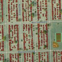 Second close-up of the map of Kops Park, Wisconsin print showing more streets and buildings