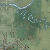 Second close-up of the map of Koshkonong, Wisconsin print showing more streets and buildings