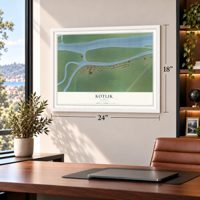 Kotlik, Alaska map, 18 x 24 inch print in a white frame in a home office