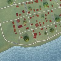 Second close-up of the map of Koyuk, Alaska print showing more streets and buildings