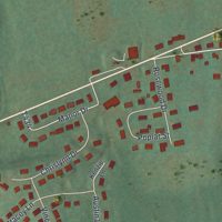 Second close-up of the map of Kreamer, Pennsylvania print showing more streets and buildings