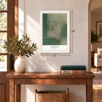 Kremlin, Montana map, 12 x 18 inch print in a white frame in an entryway