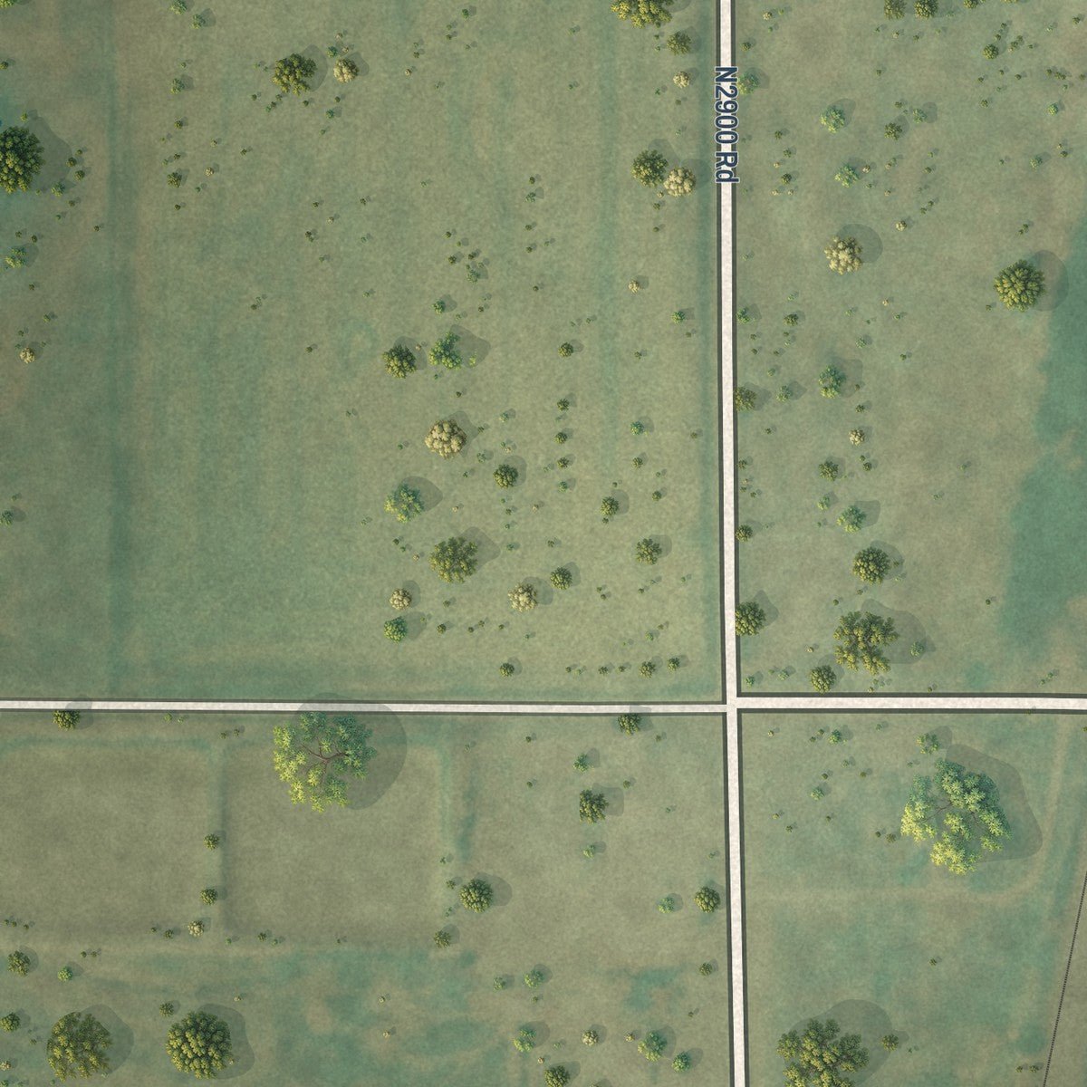 Second close-up of the map of Kremlin, Oklahoma print showing more streets and buildings