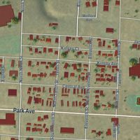 Second close-up of the map of Kremmling, Colorado print showing more streets and buildings