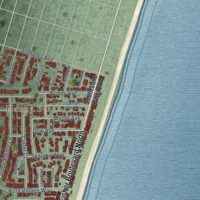Second close-up of the map of Kure Beach, North Carolina print showing more streets and buildings