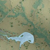 Second close-up of the map of Kurten, Texas print showing more streets and buildings