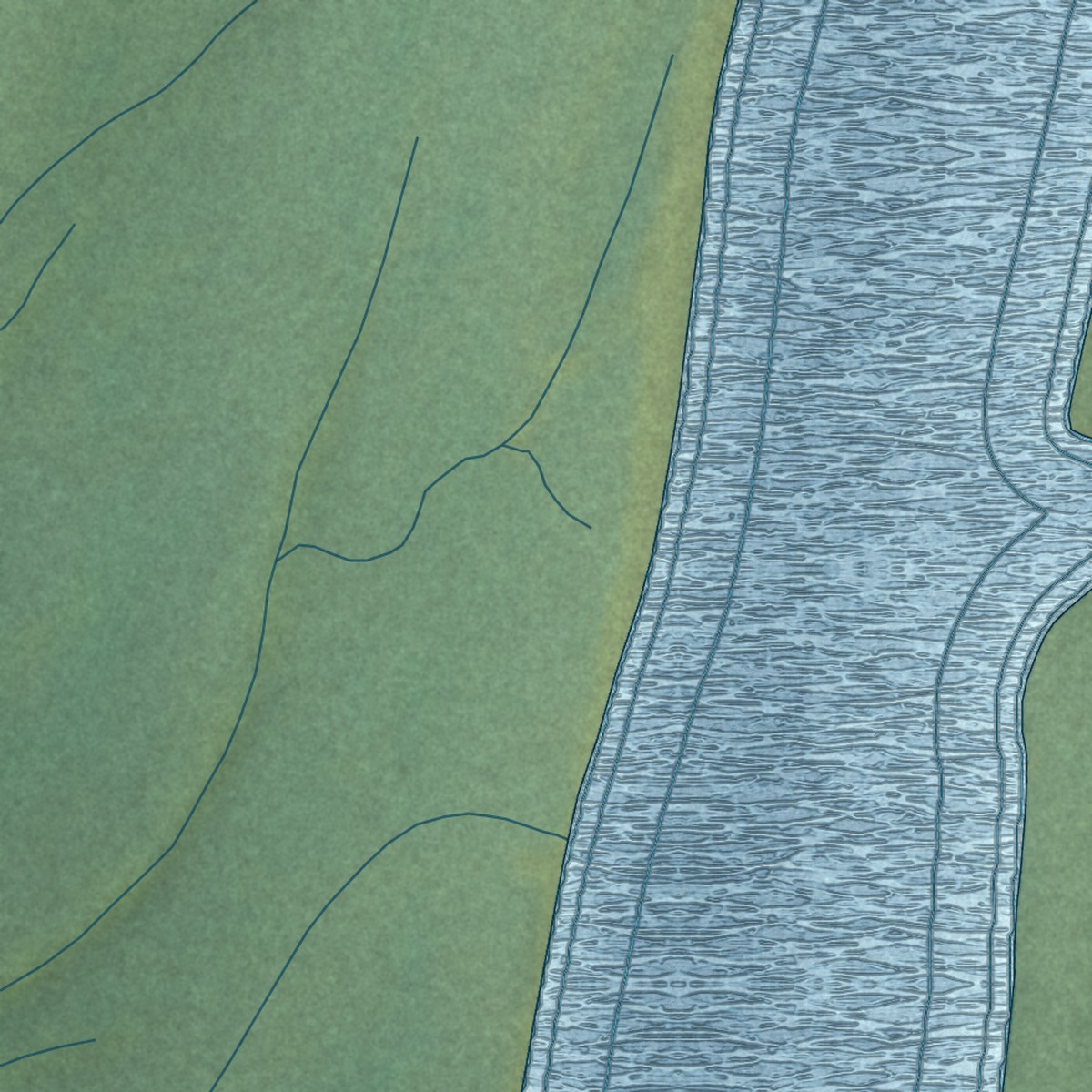 Second close-up of the map of Kwethluk, Alaska print showing more streets and buildings