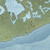 Second close-up of the map of Kwigillingok, Alaska print showing more streets and buildings