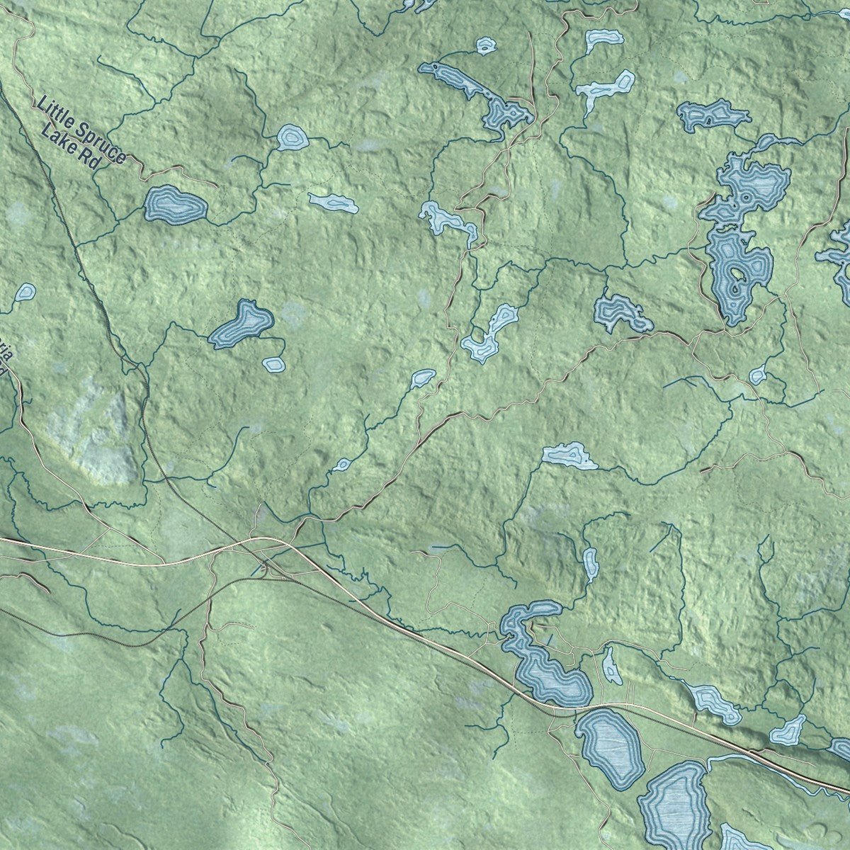 Second close-up of the map of L'Anse, Baraga County, Michigan print showing more streets and buildings