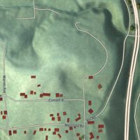 Second close-up of the map of La Croft, Ohio print showing more streets and buildings