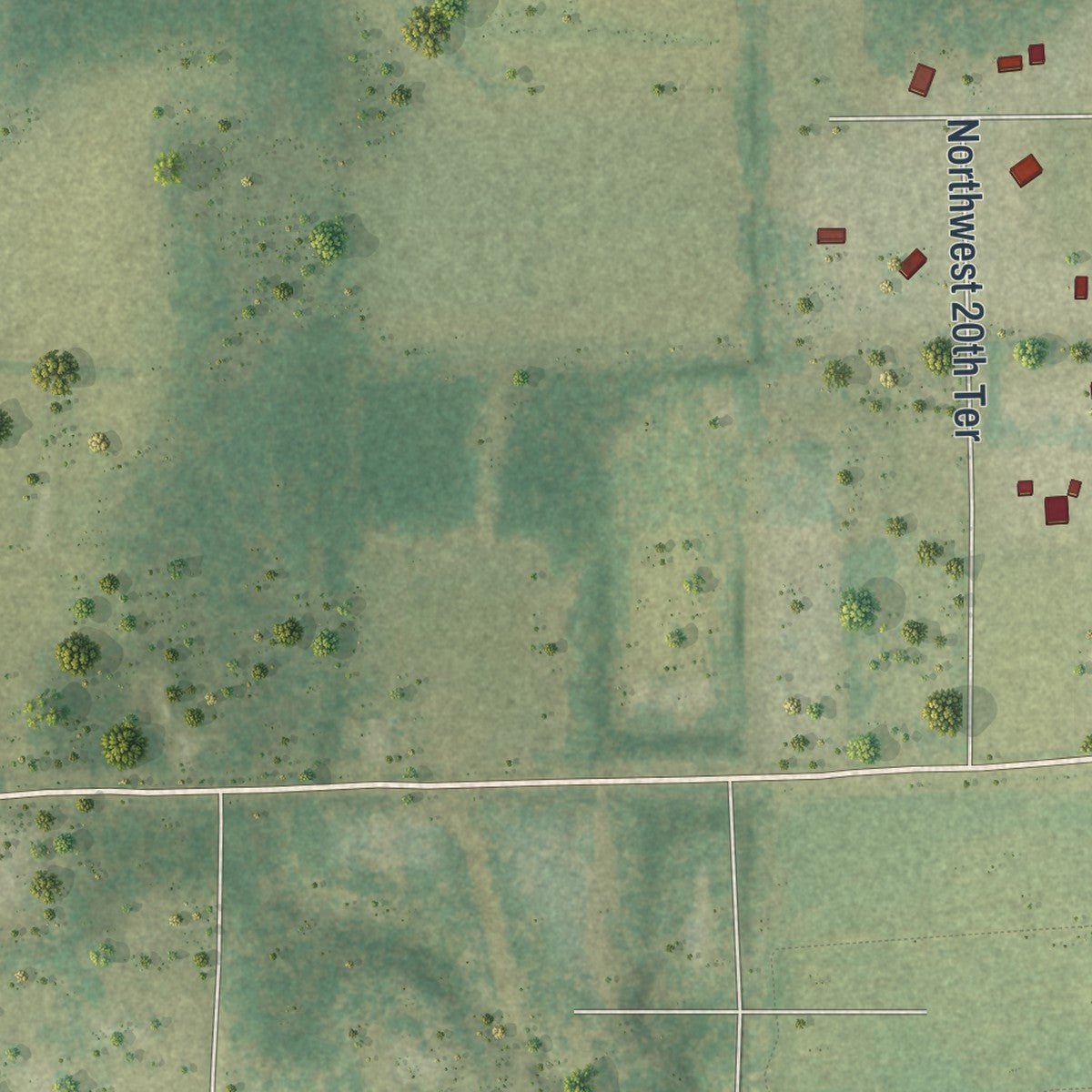 Second close-up of the map of La Crosse, Florida print showing more streets and buildings