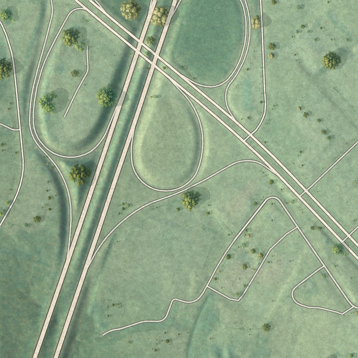Second close-up of the map of La Crosse, Virginia print showing more streets and buildings
