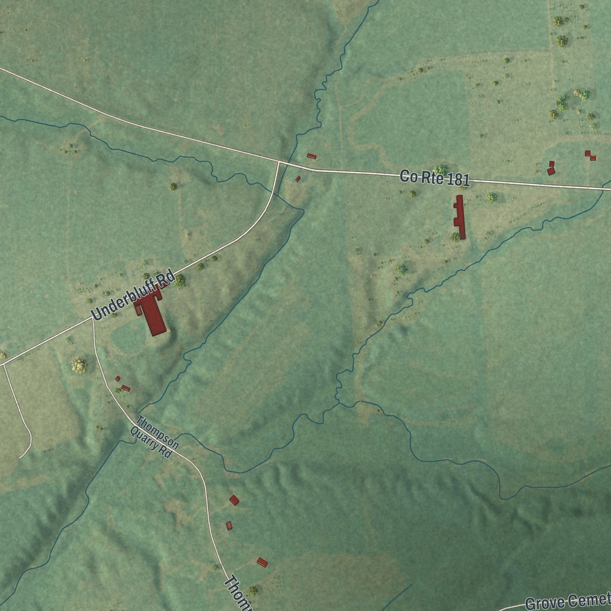 Second close-up of the map of La Fargeville, New York print showing more streets and buildings