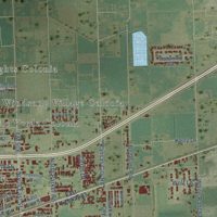 Second close-up of the map of La Feria, Texas print showing more streets and buildings
