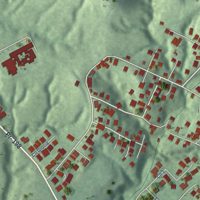 Second close-up of the map of La Fermina, Puerto Rico print showing more streets and buildings