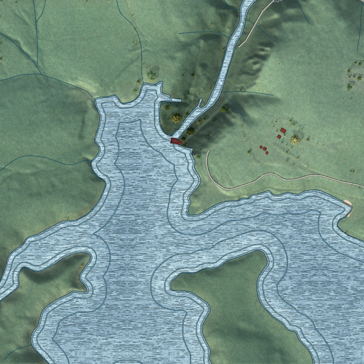 Second close-up of the map of La Grande, Washington print showing more streets and buildings