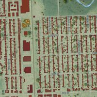 Second close-up of the map of La Grange Park, Illinois print showing more streets and buildings
