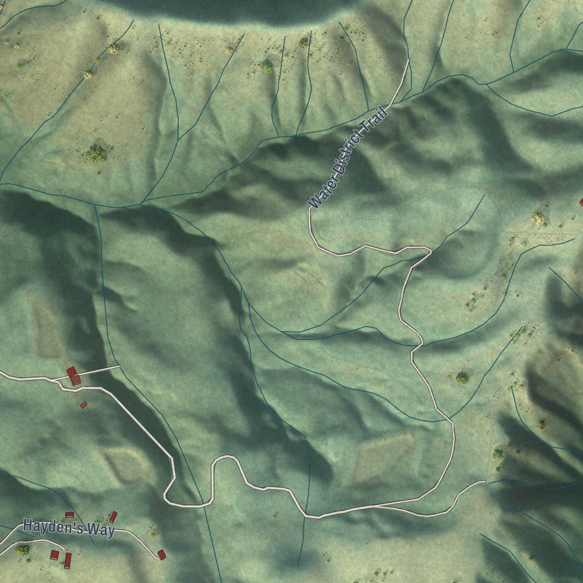 Second close-up of the map of La Honda, California print showing more streets and buildings