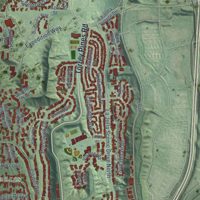 Second close-up of the map of La Jolla, California print showing more streets and buildings