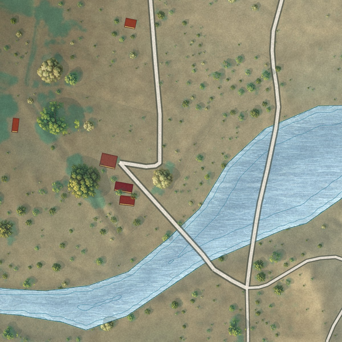 Second close-up of the map of La Joya, New Mexico print showing more streets and buildings